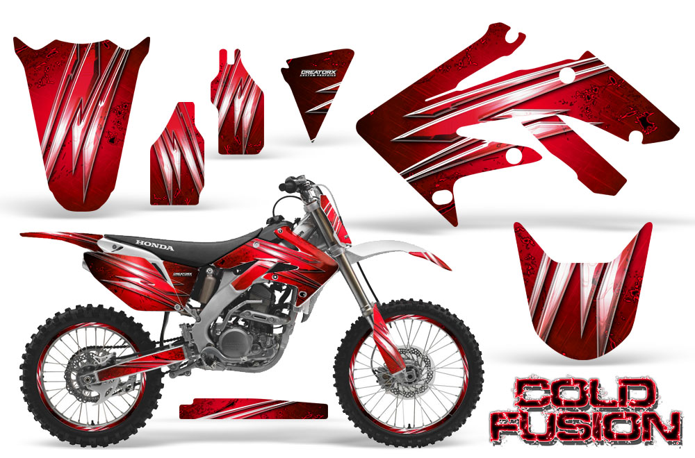 Honda CRF250R 04-09 Graphics Kit Cold Fusion Red WB NP Rims